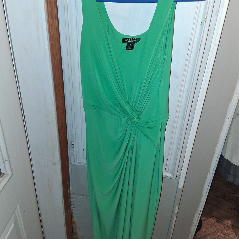 Polo by Ralph Lauren Vibrant Green Twist Maxi Dress